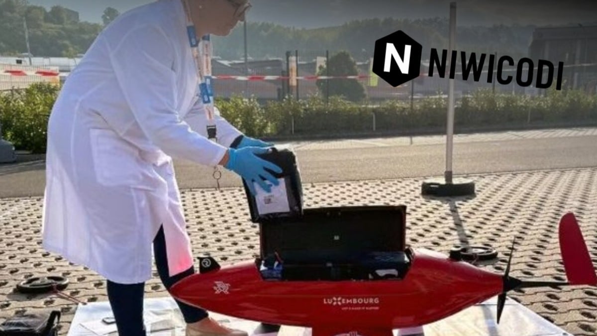 livraison par drone pendant test Finlande -poster