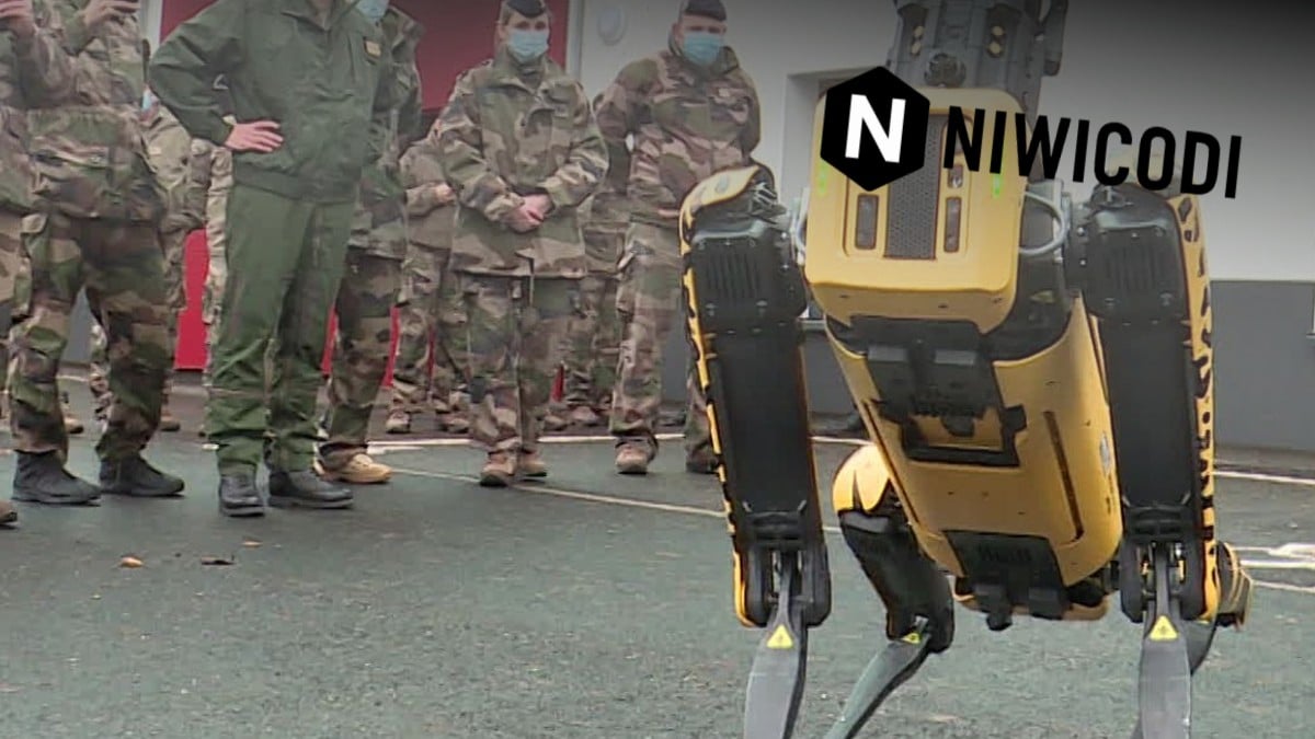 robots militaires IA sud-coréens en action -poster