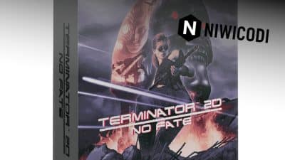 Terminator 2D scène autoroute nocturne -poster