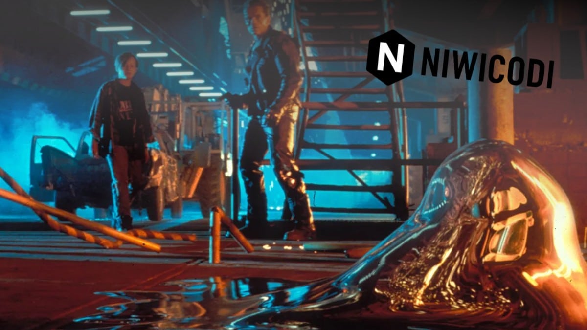 Terminator 2 scène finale route -poster